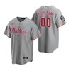 Men's Philadelphia Phillies Custom 00 Gray 2022-23 World Series Jersey - Robokeg