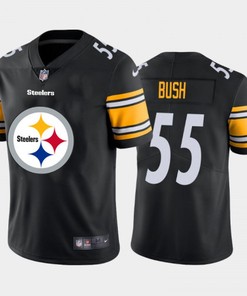 Mens Pittsburgh Steelers #55 Devin Bush Black 2020 Team Big Logo Limited Stitched Nfl Jersey - Robokeg
