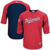 Men's Red/Navy Washington Nationals Collection On-Field 3/4-Sleeve Batting Practice Jersey - Robokeg