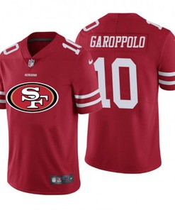 Mens San Francisco 49ers #10 Jimmy Garoppolo Red 2020 Team Big Logo Limited Stitched Jersey - Robokeg