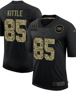 Mens San Francisco 49ers #85 George Kittle 2020 Black Camo Salute To Service Limited Stitched Nfl Jersey - Robokeg
