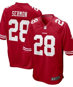 Mens San Francisco 49ers Trey Sermon Scarlet 2021 Nfl Draft Pick Game Jersey Gift For San Francisco 49ers Fans - Robokeg