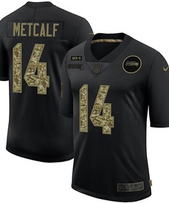 Mens Seattle Seahawks #14 D.k. Metcalf 2020 Black Camo Salute To Service Limited Stitched Nfl Jersey - Robokeg