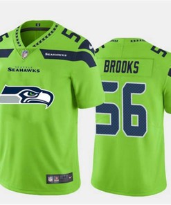 Mens Seattle Seahawks #56 Jordyn Brooks Green 2020 Team Big Logo Limited Stitched Jersey - Robokeg