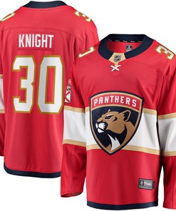 Men's Spencer Knight Red Florida Panthers 2017/18 Home Breakaway Jersey Jersey - Robokeg