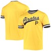 Men's Stitches Gold/Black Pittsburgh Pirates Cooperstown Collection V-Neck Team Color Jersey - Robokeg