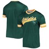 Men's Stitches Green/Yellow Oakland Athletics Cooperstown Collection V-Neck Team Color Jersey - Robokeg