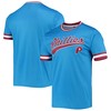 Men's Stitches Light Blue/Burgundy Philadelphia Phillies Cooperstown Collection V-Neck Team Color Jersey - Robokeg