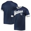 Men's Stitches Navy/Gray New York Yankees Cooperstown Collection V-Neck Team Color Jersey - Robokeg