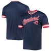 Men's Stitches Navy/Red Cleveland Indians Cooperstown Collection V-Neck Team Color Jersey - Robokeg