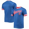 Men's Stitches Royal/Red Atlanta Braves Cooperstown Collection V-Neck Team Color Jersey - Robokeg