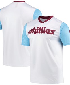 Men's Stitches White Philadelphia Phillies Cooperstown Collection Wordmark V-Neck Jersey - Robokeg