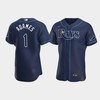 Men's Tampa Bay Rays 1 Willy Adames Navy Alternate Jersey - Robokeg
