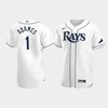 Men's Tampa Bay Rays 1 Willy Adames White Home Jersey - Robokeg
