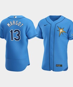 Men's Tampa Bay Rays 13 Manuel Margot Light Blue Alternate Jersey - Robokeg