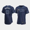 Men's Tampa Bay Rays 13 Manuel Margot Navy Alternate Jersey - Robokeg