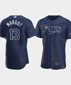 Men's Tampa Bay Rays 13 Manuel Margot Navy Alternate Jersey - Robokeg