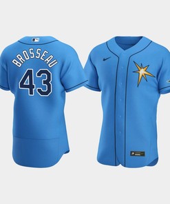 Men's Tampa Bay Rays 43 Mike Brosseau Light Blue Alternate Jersey - Robokeg