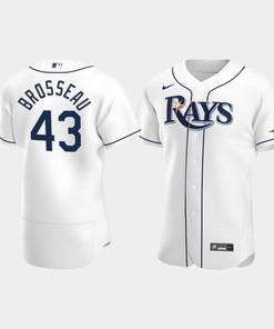Men's Tampa Bay Rays 43 Mike Brosseau White Home Jersey - Robokeg