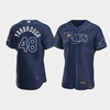 Men's Tampa Bay Rays 48 Ryan Yarbrough Navy Alternate Jersey - Robokeg