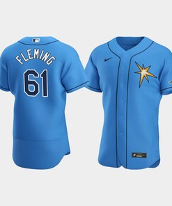 Men's Tampa Bay Rays 61 Josh Fleming Light Blue Alternate Jersey - Robokeg