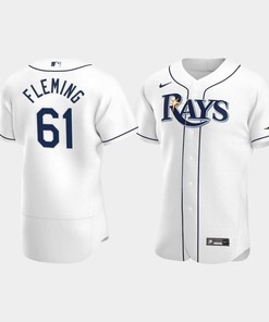 Men's Tampa Bay Rays 61 Josh Fleming White Home Jersey - Robokeg