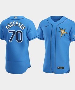 Men's Tampa Bay Rays 70 Nick Anderson Light Blue Alternate Jersey - Robokeg
