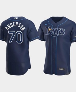 Men's Tampa Bay Rays 70 Nick Anderson Navy Alternate Jersey - Robokeg
