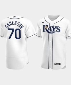 Men's Tampa Bay Rays 70 Nick Anderson White Home Jersey - Robokeg