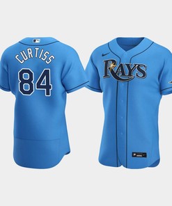 Men's Tampa Bay Rays 84 John Curtiss Light Blue Alternate Jersey - Robokeg
