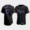 Men's Tampa Bay Rays Austin Meadows 17 Black Holographic Golden Edition Jersey - Robokeg