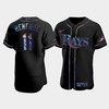 Men's Tampa Bay Rays Hunter Renfroe 11 Black Holographic Golden Edition Jersey - Robokeg