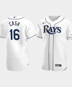 Men's Tampa Bay Rays Kevin Cash 16 Home White Jersey - Robokeg