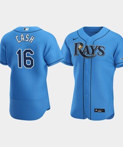 Men's Tampa Bay Rays Kevin Cash 16 Light Blue Jersey - Robokeg