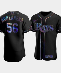 Men's Tampa Bay Rays Randy Arozarena 56 Black Holographic Golden Edition Jersey - Robokeg