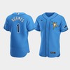 Men's Tampa Bay Rays Willy Adames 1 Light Blue Alternate Jersey - Robokeg