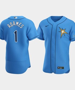 Men's Tampa Bay Rays Willy Adames 1 Light Blue Alternate Jersey - Robokeg
