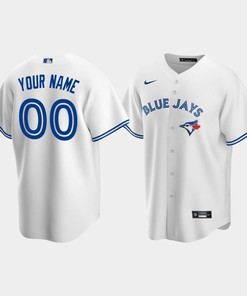 Men's Toronto Blue Jays 00 Custom White Home Jersey - Robokeg