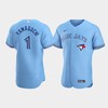 Men's Toronto Blue Jays 1 Shun Yamaguchi Powder Blue Alternate Jersey - Robokeg