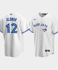 Men's Toronto Blue Jays 12 Roberto Alomar White Home Jersey - Robokeg