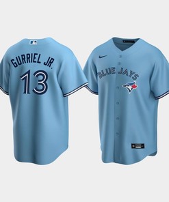 Men's Toronto Blue Jays 13 Lourdes Gurriel Jr. Powder Blue Alternate Jersey - Robokeg
