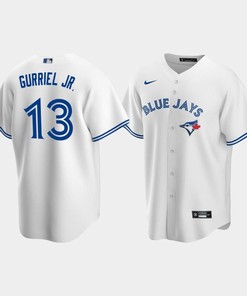 Men's Toronto Blue Jays 13 Lourdes Gurriel Jr. White Home Jersey - Robokeg