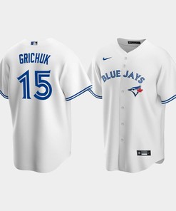 Men's Toronto Blue Jays 15 Randal Grichuk White Home Jersey - Robokeg