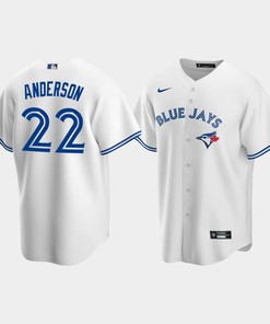 Men's Toronto Blue Jays 22 Chase Anderson White Home Jersey - Robokeg