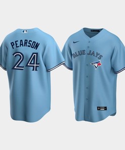 Men's Toronto Blue Jays 24 Nate Pearson Powder Blue Alternate Jersey - Robokeg