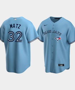 Men's Toronto Blue Jays 32 Steven Matz Powder Blue Alternate Jersey - Robokeg