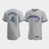 Men's Toronto Blue Jays 4 George Springer Gray Road Jersey - Robokeg
