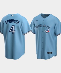 Men's Toronto Blue Jays 4 George Springer Powder Blue Alternate Jersey - Robokeg