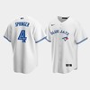 Men's Toronto Blue Jays 4 George Springer White Home Jersey - Robokeg