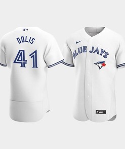 Men's Toronto Blue Jays 41 Rafael Dolis White Home Jersey - Robokeg